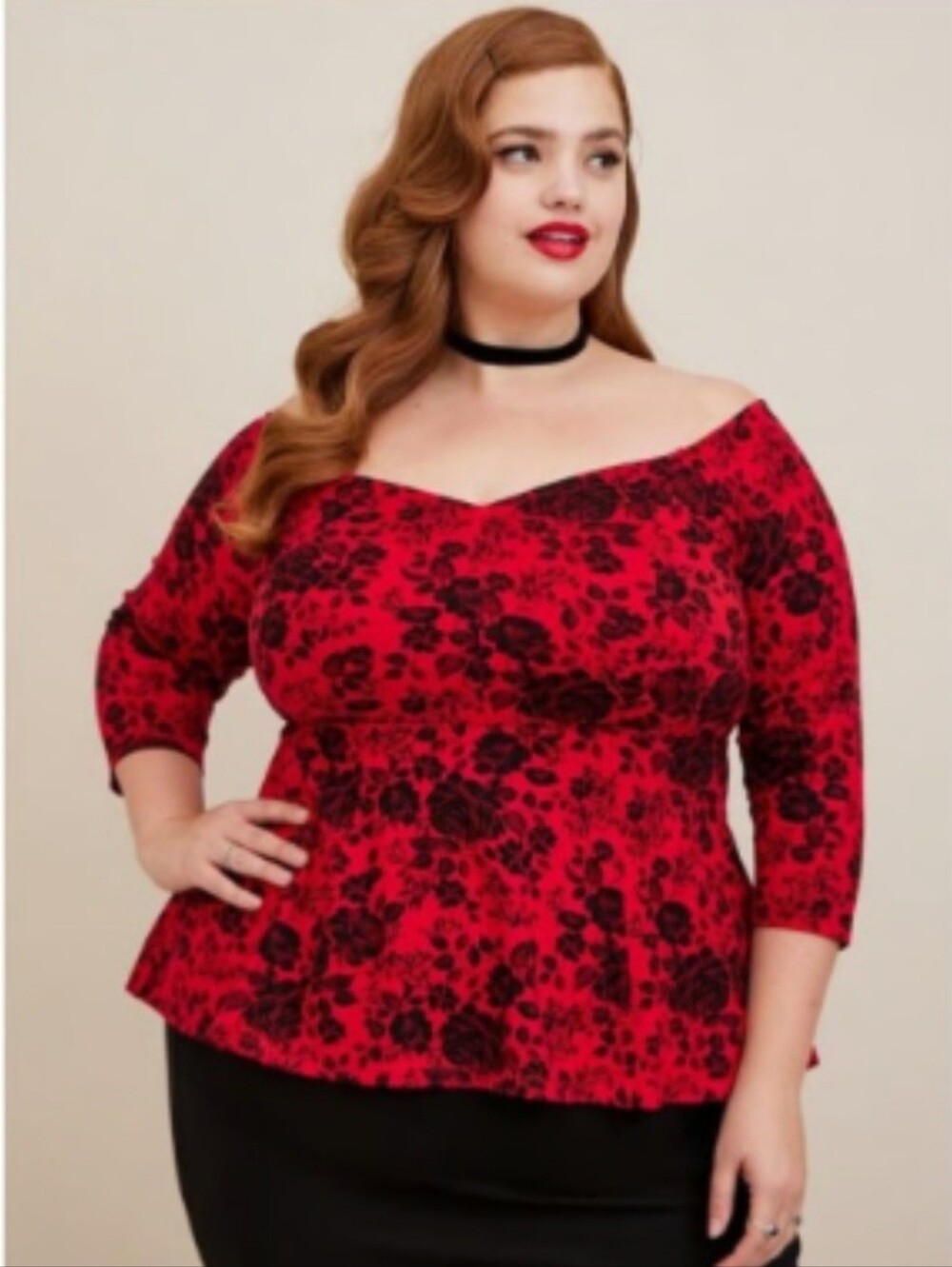 Torrid Retro Chic Sweetheart Neckline Peplum Top Sz 2 Or 18/20